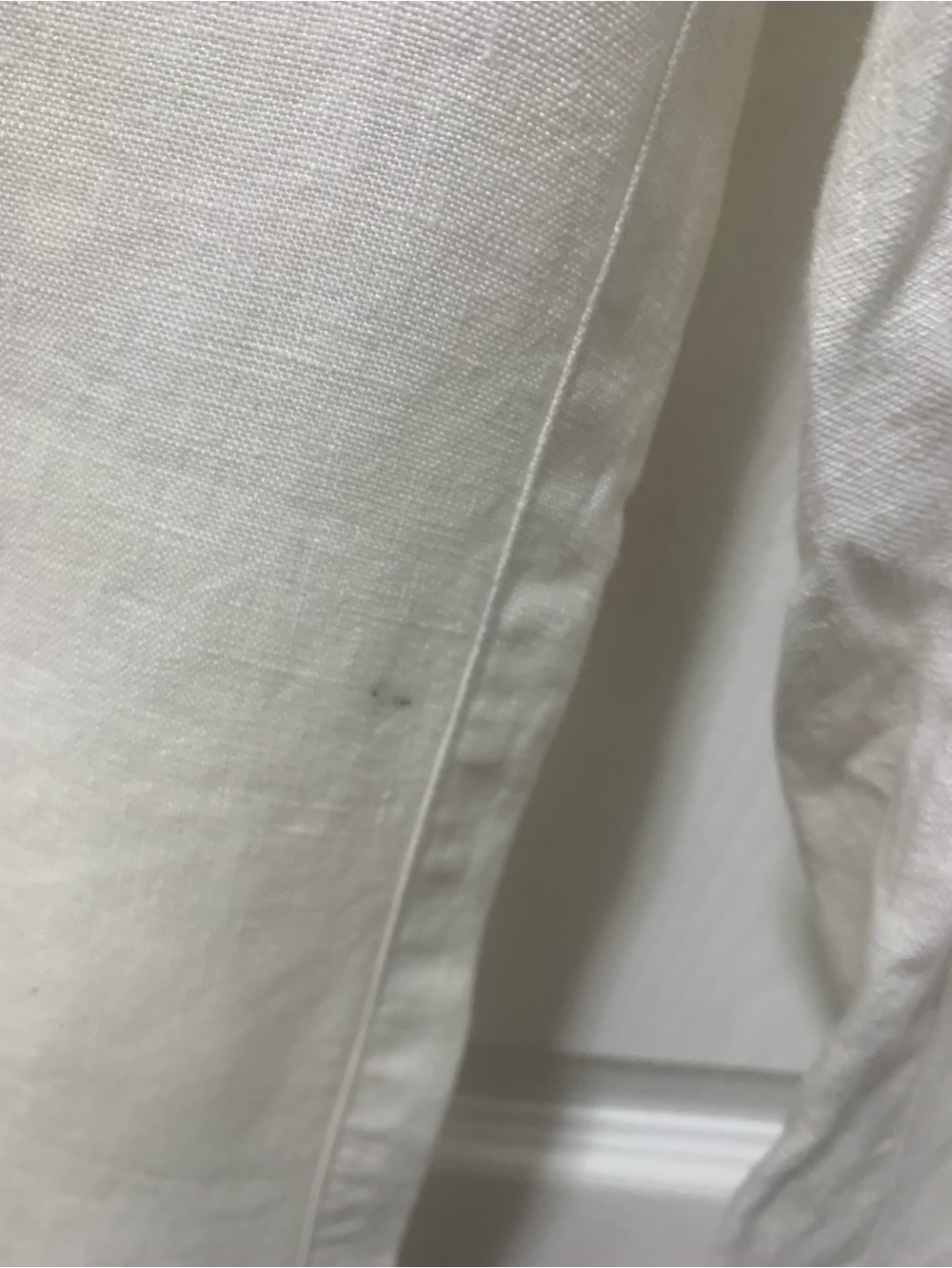 Garnet Hill Cream Wide-Leg Linen-Blend Pants - Picture 4 of 6